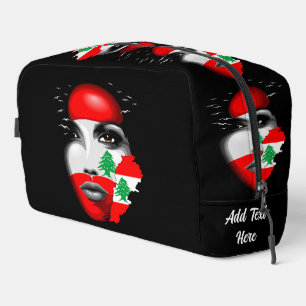 Trousse De Toilette Drapeau et carte du Liban sur le visage de la fill