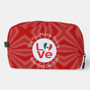Trousse De Toilette Drapeau LOVE rouge mexicain personnalisé