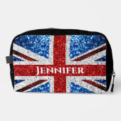 Trousse De Toilette Drapeau rouge blanc bleu étincelles Nom personnali (Recto)