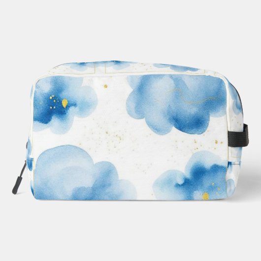 Trousse De Toilette Dusty Blue Clouds Sprinkled Gold Frame (Verso)