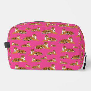 Trousse De Toilette École de Motif animal de Tiger de la Jungle rose o
