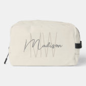 Trousse De Toilette Écriture de nom de monogramme moderne crème (Verso)