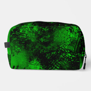 Trousse De Toilette Effet d'adhérence de peinture à éclats vert et noi