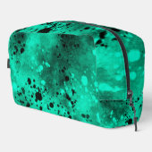 Trousse De Toilette Effet Retro Paint Splatter Vert & Noir (Coin droit)