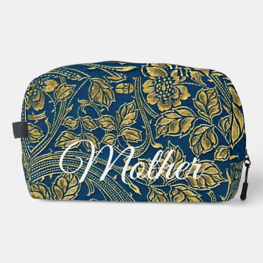 Trousse De Toilette Élégance Bleu Doré (Recto)