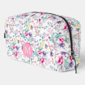 Trousse De Toilette Élégant Boho Chic Fleurs & Papillons Monogramme (Coin droit)