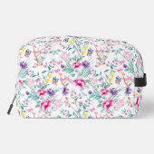 Trousse De Toilette Élégant Boho Chic Fleurs & Papillons Monogramme (Verso)