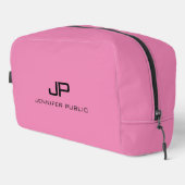 Trousse De Toilette Élégant Modèle moderne Monogramme rose couleur sol (Coin droit)