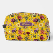 Trousse De Toilette Élégant monogramme jaune à motif floral (Recto)