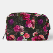 Trousse De Toilette Élégant rose fleurs noir monogramme accessoire (Verso)