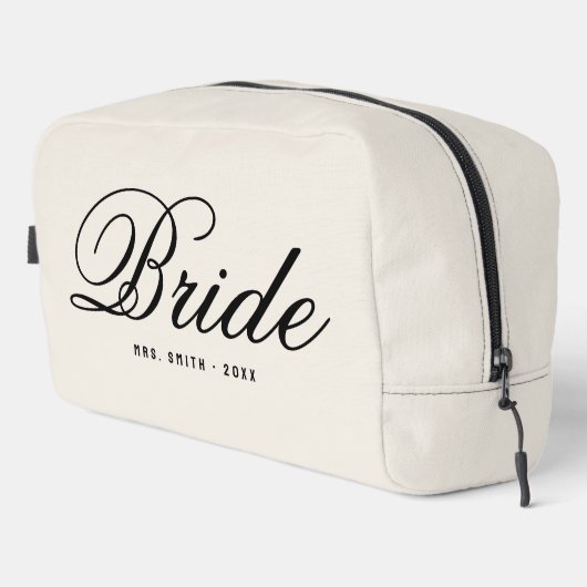 Trousse De Toilette Elegant Script Modern Custom Bride (Coin droit)