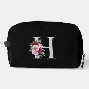 Trousse De Toilette Elégante aquarelle Florale Nom initial Monogramme