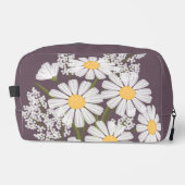 Trousse De Toilette Élégante marguerite florale blanche sur violet fon (Recto)