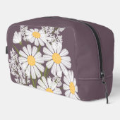 Trousse De Toilette Élégante marguerite florale blanche sur violet fon (Coin droit)