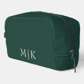 Trousse De Toilette Emerald Green et White | Monogramme moderne (Coin droit)