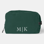 Trousse De Toilette Emerald Green et White | Monogramme moderne (Verso)