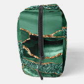 Trousse De Toilette Emerald Green Gold Parties scintillant personnalis (Droite)
