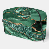 Trousse De Toilette Emerald Green Gold Parties scintillant personnalis (Coin droit)