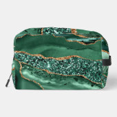 Trousse De Toilette Emerald Green Gold Parties scintillant personnalis (Verso)