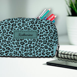 Trousse De Toilette Empreinte de léopard tendance Nom personnalisé Toi