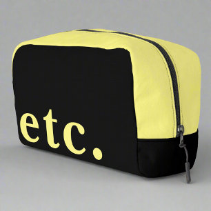Trousse De Toilette etc. Style Black & Jaune Gras Typographie Voyage