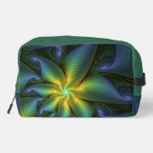 Trousse De Toilette Etoile Abstraite, Bleu brillant Vert Or Fractal Ar (Verso)