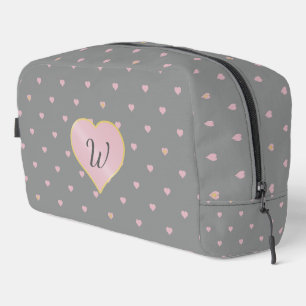 Trousse De Toilette Étoiles dans des cœurs sur fond gris