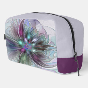 Trousse De Toilette Fantaisie Abstraite Moderne Fleur Fractale Colorée