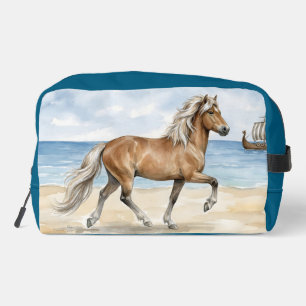 Trousse De Toilette Fjara Cheval islandais aquarelle sur la plage