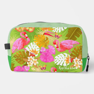 Trousse De Toilette Flamant rose Jardin Vert clair