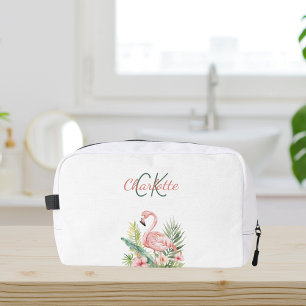 Trousse De Toilette Flamingo rose monogramme été tropical