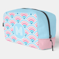 Flamingo Rouge Rose Bleu Motif Géométrique Vagues