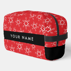 Trousse De Toilette Flammes de neige rouges et blanches, Votre nom, Pe