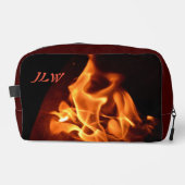 Trousse De Toilette Flammes éclatantes Feu photographique avec initial (Recto)