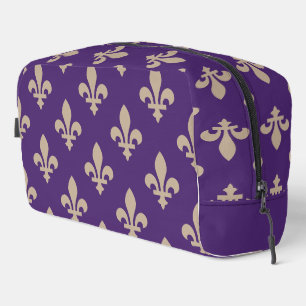 Trousse De Toilette Fleur de Lis Motif, Royal French Creative on Purpl