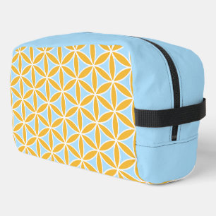 Trousse De Toilette Fleur de vie Motif orange blanc & bleu