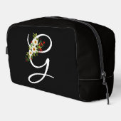 Trousse De Toilette Fleur rouge initiale de monogramme classique, cade (Coin droit)