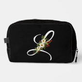 Trousse De Toilette Fleur rouge initiale de monogramme classique, cade (Recto)