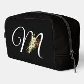 Trousse De Toilette Fleur rouge initiale de monogramme classique, cade (Coin droit)