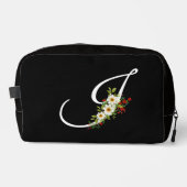 Trousse De Toilette Fleur rouge initiale de monogramme classique, cade (Recto)