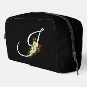 Trousse De Toilette Fleur rouge initiale de monogramme classique, cade (Coin droit)