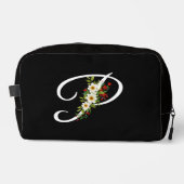 Trousse De Toilette Fleur rouge initiale de monogramme classique, cade (Recto)