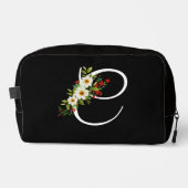 Trousse De Toilette Fleur rouge initiale de monogramme classique, cade (Recto)