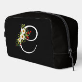 Trousse De Toilette Fleur rouge initiale de monogramme classique, cade (Coin droit)