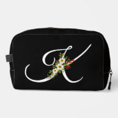 Trousse De Toilette Fleur rouge initiale de monogramme classique cadea (Recto)