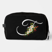 Trousse De Toilette Fleur rouge initiale de monogramme classique cadea (Recto)