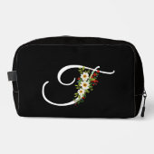 Trousse De Toilette Fleur rouge initiale de monogramme classique cadea (Recto)