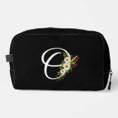 Trousse De Toilette Fleur rouge initiale de monogramme classique cadea (Recto)