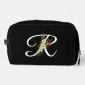 Trousse De Toilette Fleur rouge initiale de monogramme classique cadea (Recto)