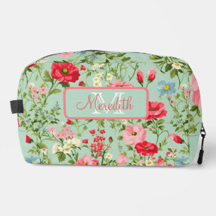 Trousse De Toilette Fleur sauvage de pays anglais Monogrammé